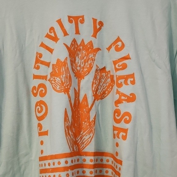 NWOT Bella Canvas Mint Green Positivity Please Graphic T-Shirt Size 3X - Picture 2 of 4